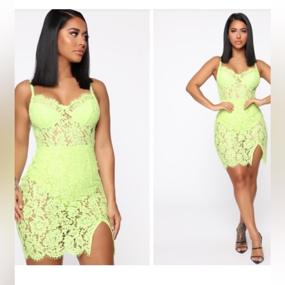 Fashion Nova Dresses & Skirts - Fashion Nova Neon Lace Dress